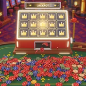 A jackpot lighting up the slot machine